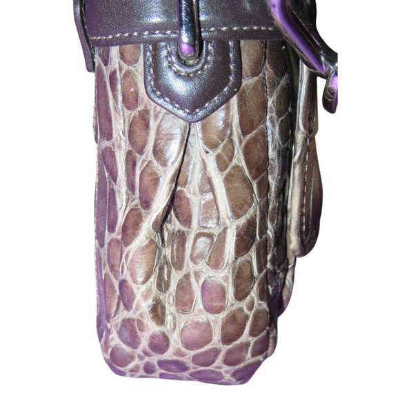 Coach 2011 Chelsea Brown Croc Embossed Leather crossbody satchel large hangtags - Picture 5 of 14